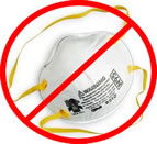 A paper mask does not provide useful protection from asbestos fibers.