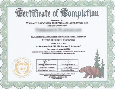 Certified® Asbestos Building Inspectors (AHERA®)